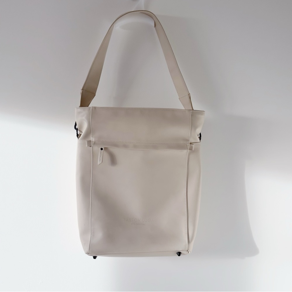 [Sold] Gaston Luga Tate Backpack Shoulder Tote in Taupe